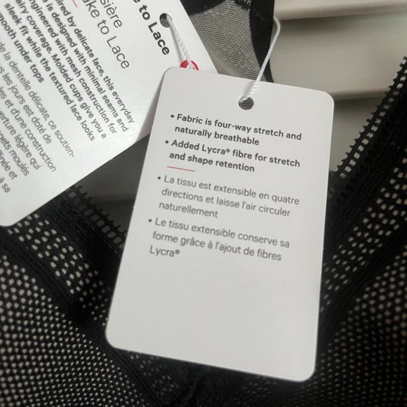 NEW with tags Lululemon Awake To Lace Bra Black / Barely Beige size 32C rare - Picture 4 of 9